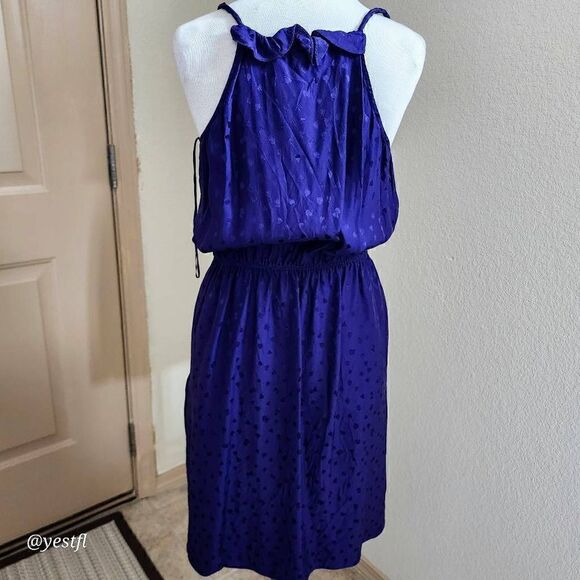 Rebecca Taylor purple hearts spaghetti straps silk dress 10 - Picture 4 of 6
